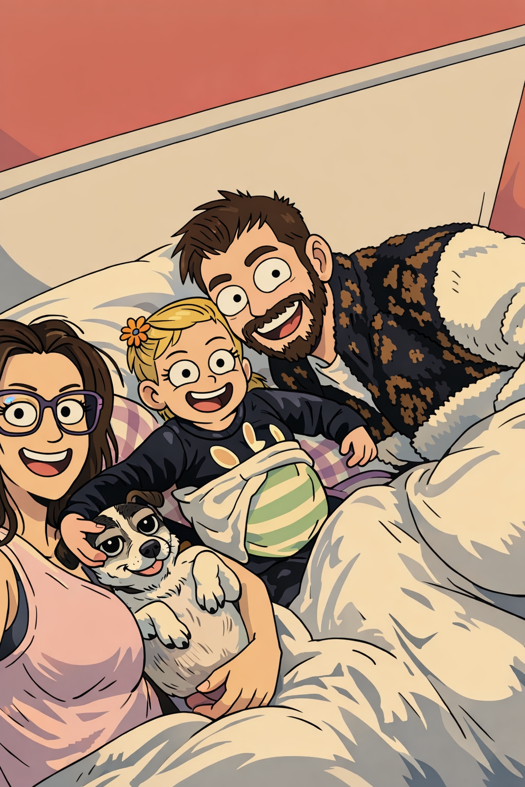 La famille en style cartoon